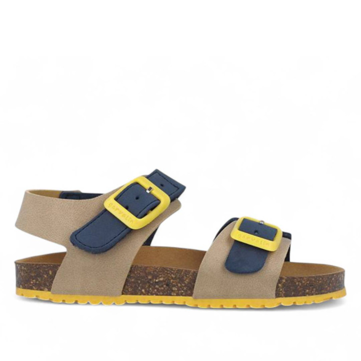 SANDALIAS GARVALIN DE NIñO BEIGE Y AZUL MARINO 252474B - Querol online