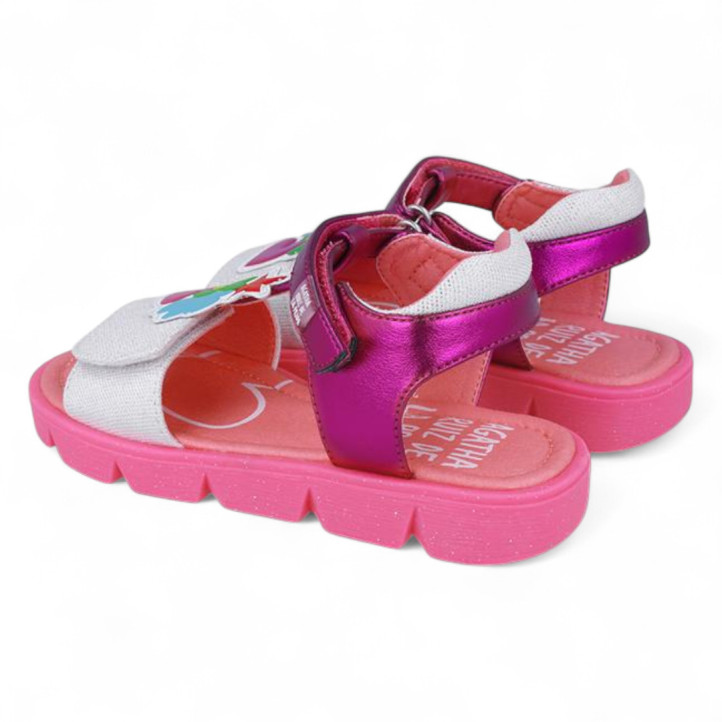 SANDALIAS AGATHA RUIZ DE LA PRADA DE NIñA FUXIA Y BLANCO 252971A - Querol online