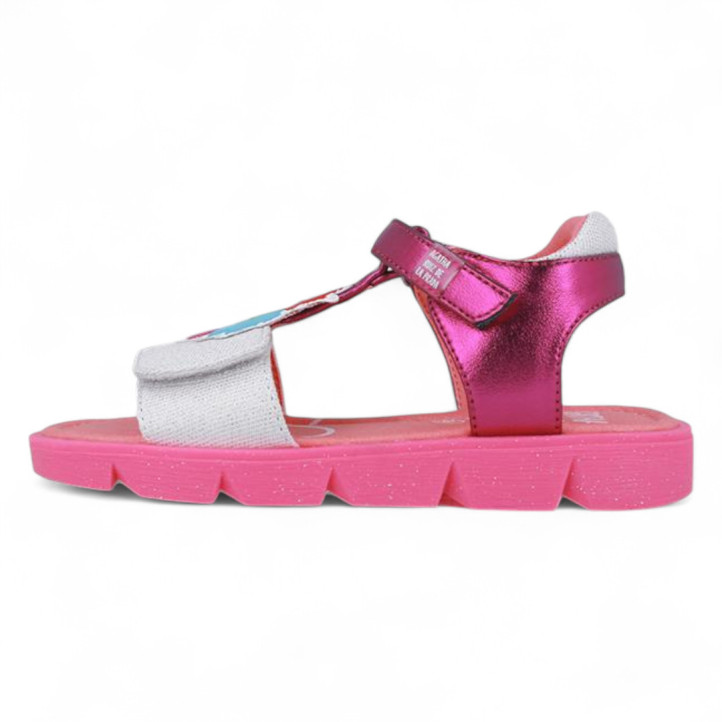 SANDALIAS AGATHA RUIZ DE LA PRADA DE NIñA FUXIA Y BLANCO 252971A - Querol online