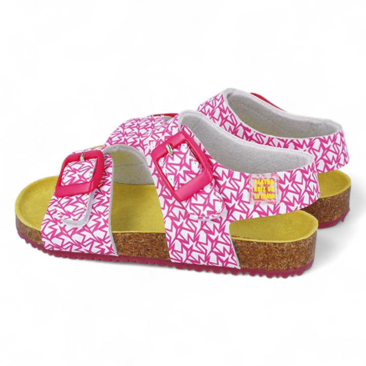 SANDALIAS AGATHA RUIZ DE LA PRADA DE NIñA BLANCO Y ROSA 252943B - Querol online