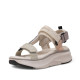 Sandalias plataformas Nicoboco menar estilo deportivas con velcros y detalle de cuerda - Querol online