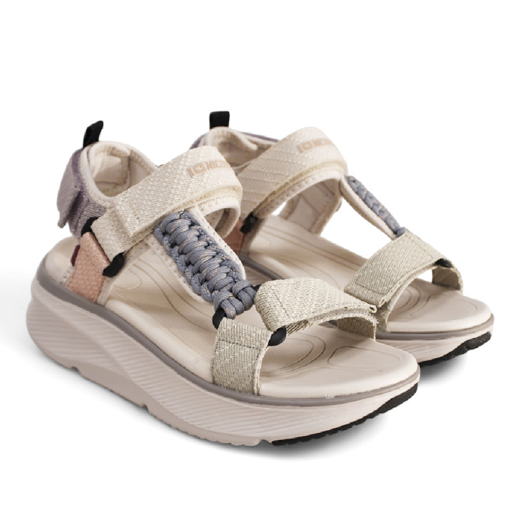 Sandalias plataformas Nicoboco menar estilo deportivas con velcros y detalle de cuerda - Querol online