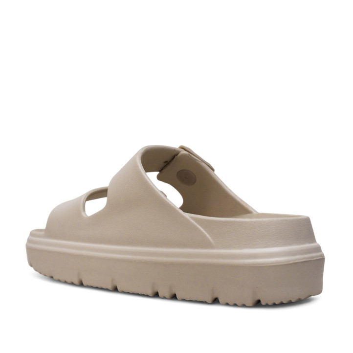 Sandalias plataformas Nicoboco sesil beige con doble hebilla y estilo bio - Querol online