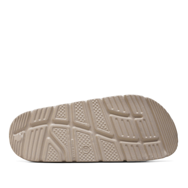Sandalias plataformas Nicoboco sesil beige con doble hebilla y estilo bio - Querol online