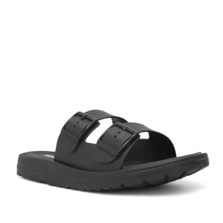 Chanclas Nicoboco lamber negras con doble hebilla - Querol online