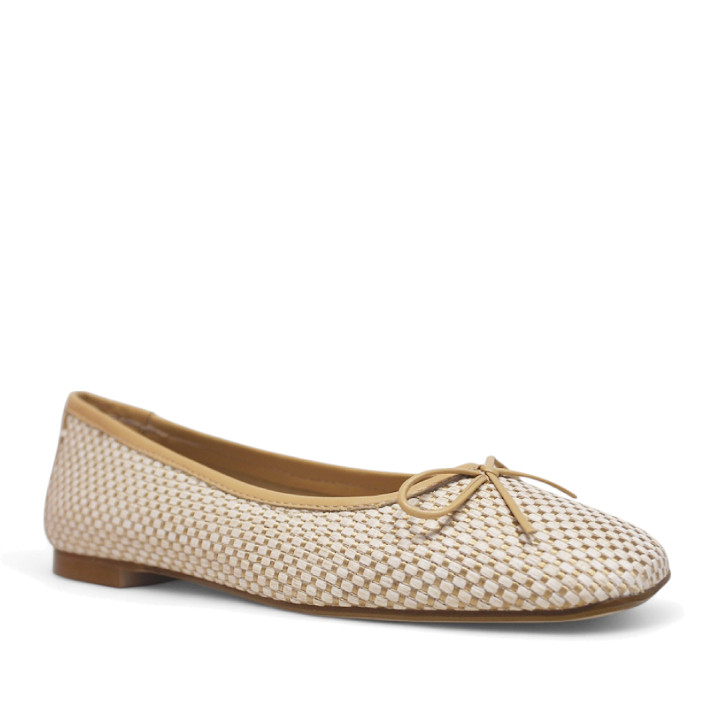 Bailarinas Redlove berta con material texturizado en beige y marrón - Querol online