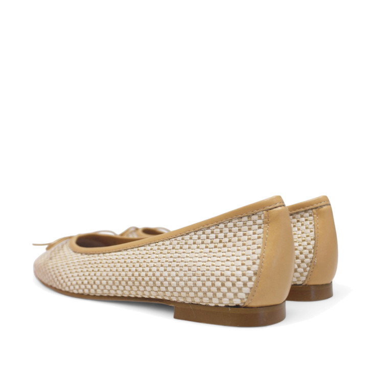 Bailarinas Redlove berta con material texturizado en beige y marrón - Querol online