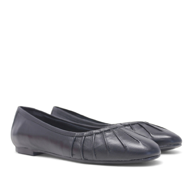 Ballarines Redlove dafne negres amb detall arrufat de pell - Querol online