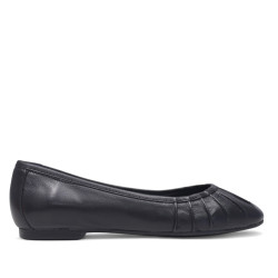 Bailarinas Redlove dafne negras con detalle fruncido de piel - Querol online