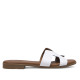 Sandàlies planes Redlove cloe blanques amb disseny geomètric de pell - Querol online