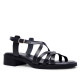 Sandalias tacón Redlove gala negras con tiras finas de piel - Querol online