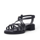 Sandalias tacón Redlove gala negras con tiras finas de piel - Querol online