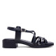 Sandalias tacón Redlove gala negras con tiras finas de piel - Querol online