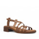 Sandalias tacón Redlove gala marrones con tiras finas de piel - Querol online