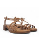 Sandalias tacón Redlove gala marrones con tiras finas de piel - Querol online