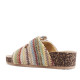 Sandalias cuña Stay con material trenzado de colores, hebilla tipo joya y estilo bio - Querol online