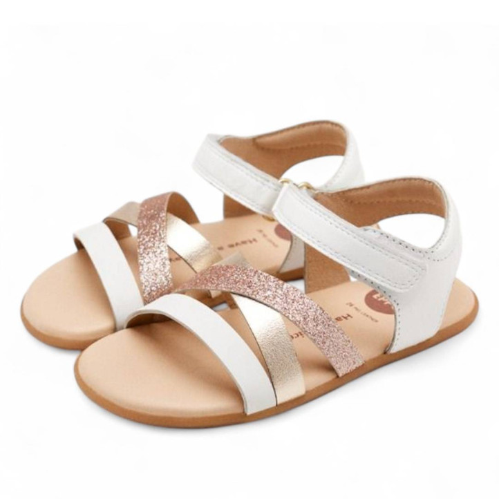 sandalias Gioseppo branford blancas con tiras brillantes de piel respetuosas - Querol online