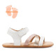sandalias Gioseppo branford blancas con tiras brillantes de piel respetuosas - Querol online