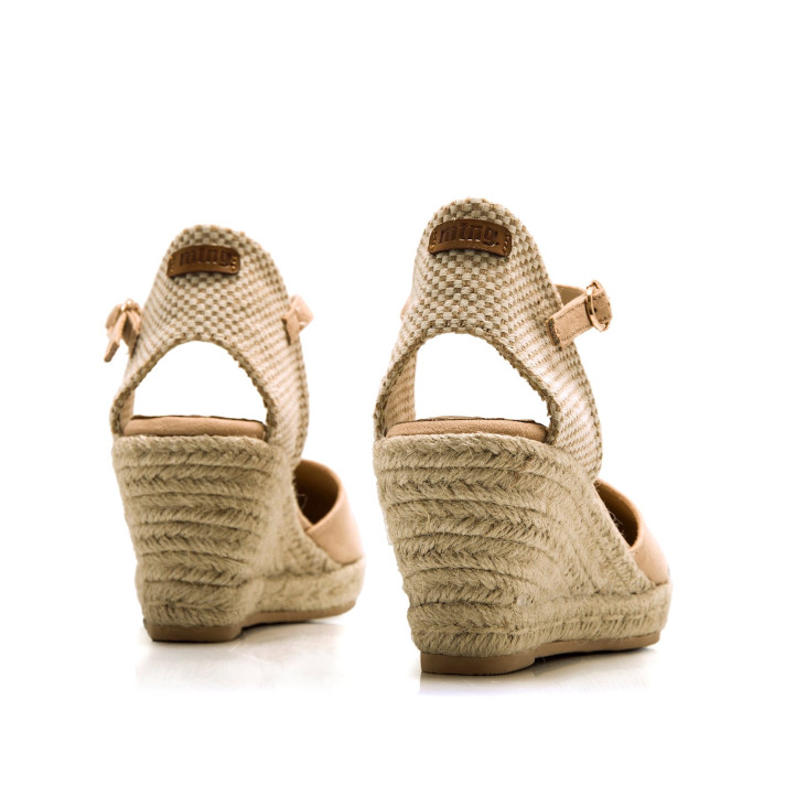 Espardenyes falca Mustang austen beix amb acabat en jute - Querol online