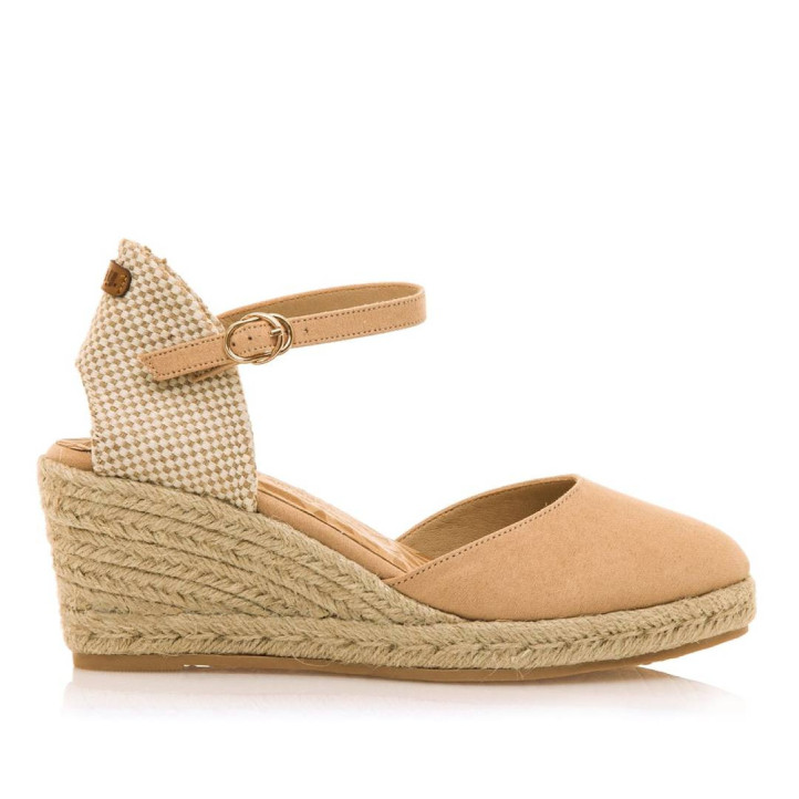 Espardenyes falca Mustang austen beix amb acabat en jute - Querol online