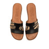 Sandalias planas Mustang alysa negras animal print cebra