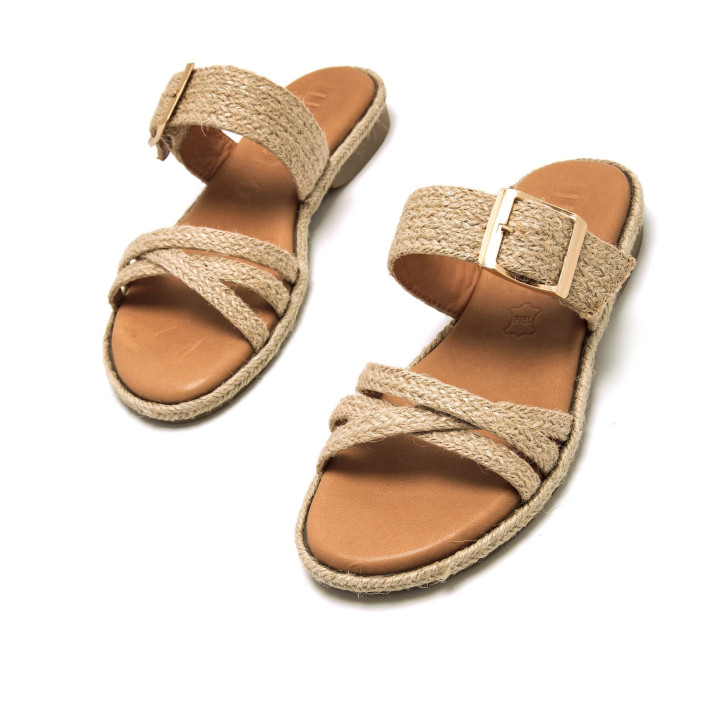 Sandalias planas Mustang anais de yute destalonada - Querol online