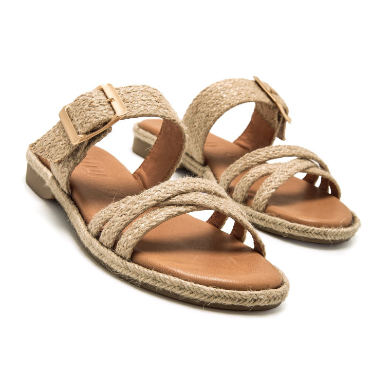 Sandalias planas Mustang anais de yute destalonada - Querol online