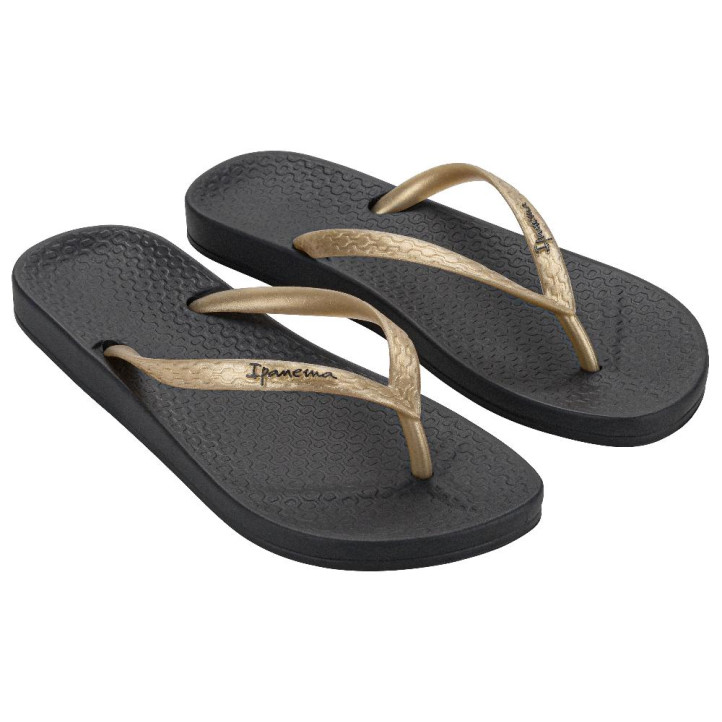CHANCLAS DE MUJER IPANEMA ANATOMICA TAN FEM BLACK/GOLD - Querol online