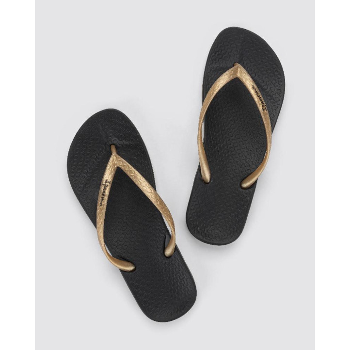 CHANCLAS DE MUJER IPANEMA ANATOMICA TAN FEM BLACK/GOLD - Querol online