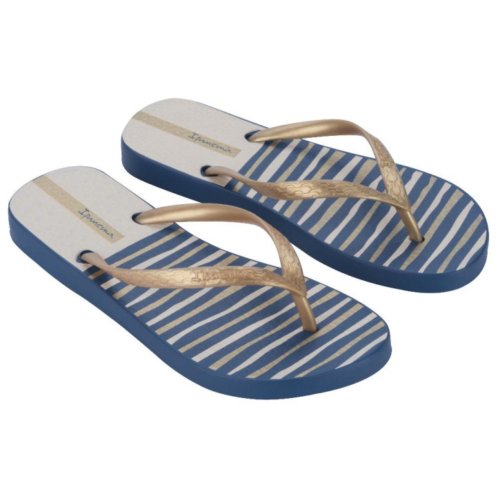 CHANCLAS DE MUJER IPANEMA CLASSICA HAPPY XII FEM BLUE/GOLD - Querol online