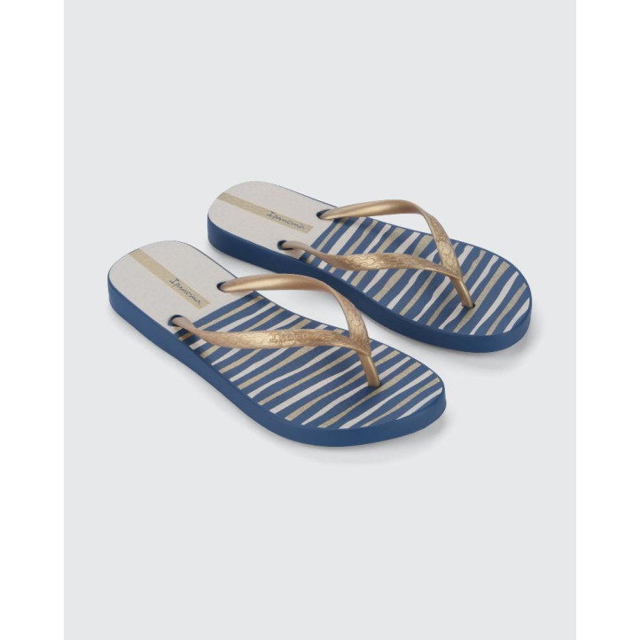 CHANCLAS DE MUJER IPANEMA CLASSICA HAPPY XII FEM BLUE/GOLD - Querol online