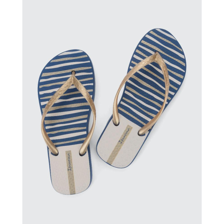 CHANCLAS DE MUJER IPANEMA CLASSICA HAPPY XII FEM BLUE/GOLD - Querol online