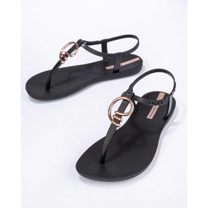 CHANCLAS DE MUJER IPANEMA CLASS STYLISH SANDAL FEM NEGRO DORADO - Querol online