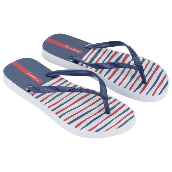 CHANCLAS DE MUJER IPANEMA CLASSICA HAPPY XII FEM WHITE/BLUE - Querol online
