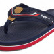 Chanclas Pepe Jeans west club azules con detalles blancos, rojos y marrones - Querol online