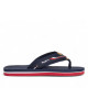 Chanclas Pepe Jeans west club azules con detalles blancos, rojos y marrones - Querol online