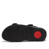 Sandalias cuña FITFLOP lulu adj negras brillantes con cierre con velcro