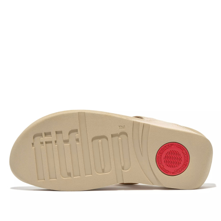 Sandalias cuña FITFLOP lulu platino con tira al dedo y panel en el empeine - Querol online