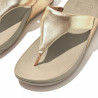 Sandalias cuña FITFLOP lulu platino con tira al dedo y panel en el empeine
