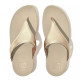 Sandalias cuña FITFLOP lulu platino con tira al dedo y panel en el empeine - Querol online