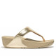 Sandalias cuña FITFLOP lulu platino con tira al dedo y panel en el empeine - Querol online