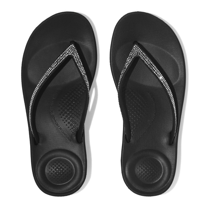 Chanclas FITFLOP iqushion multi crystal negras - Querol online