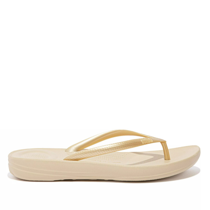 Chanclas FITFLOP iqushion doradas con suela gruesa - Querol online
