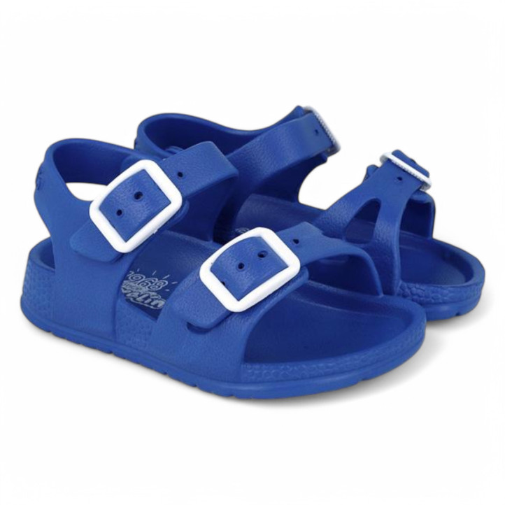 chanclas Garvalin 252850 azules con hebilla ajustable y cierre con botón - Querol online