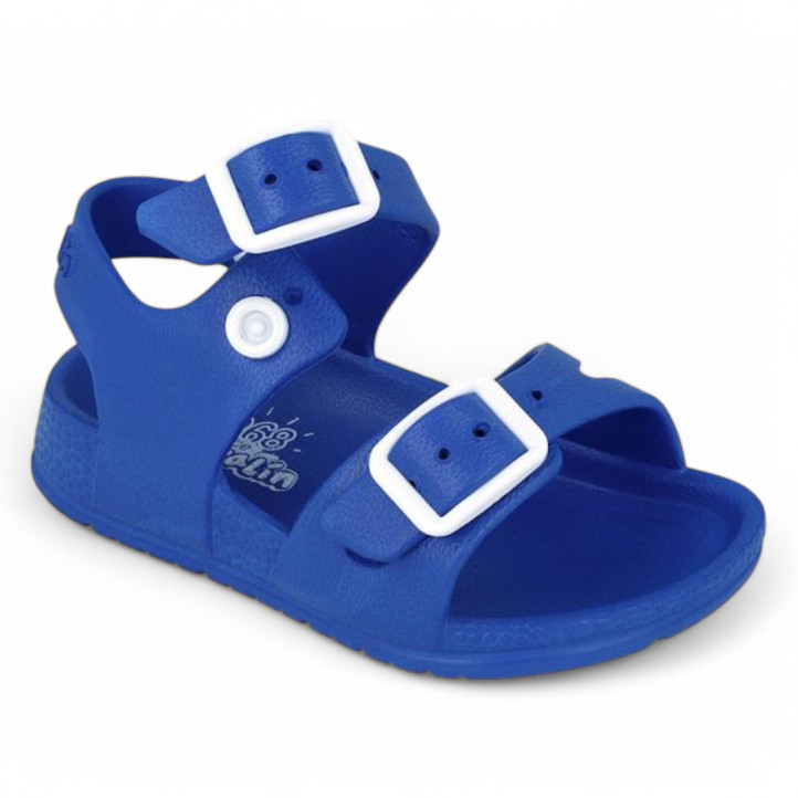 chanclas Garvalin 252850 azules con hebilla ajustable y cierre con botón - Querol online