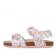 sandalias Garvalin 252466 blancas con detalles de colores y plantilla bio - Querol online