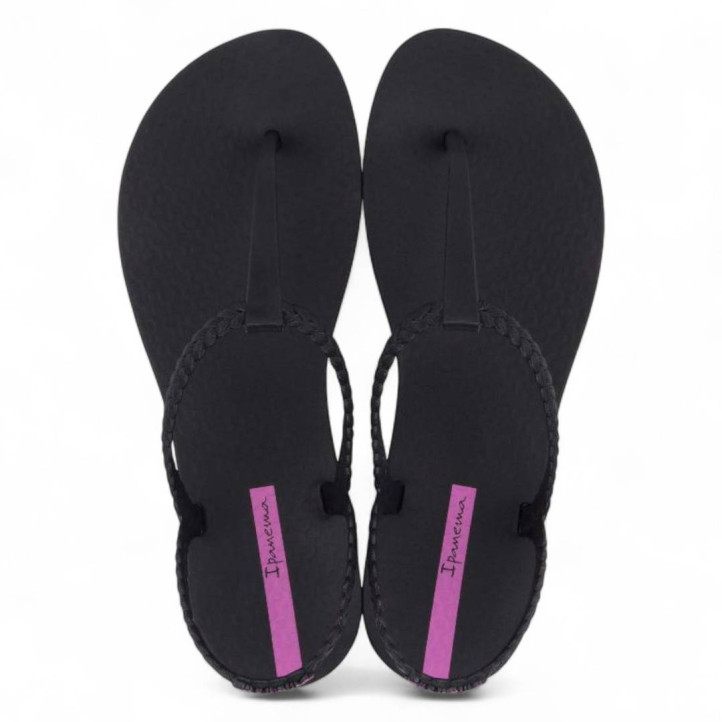 Chanclas Ipanema class basic negras con diseño trenzado - Querol online