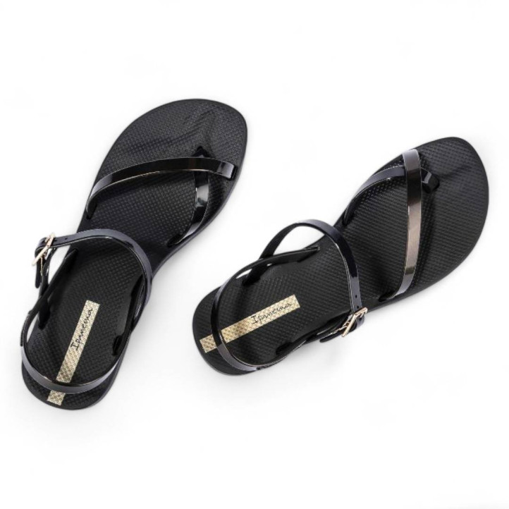 Chanclas Ipanema fashion sand viii negras y doradas - Querol online