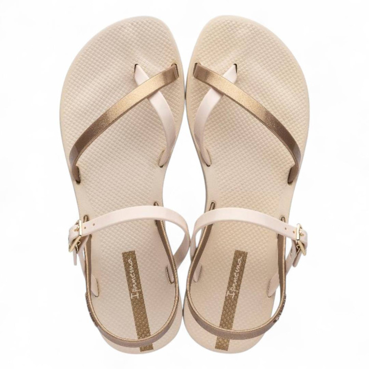 Chanclas Ipanema fashion sand viii beige y doradas - Querol online