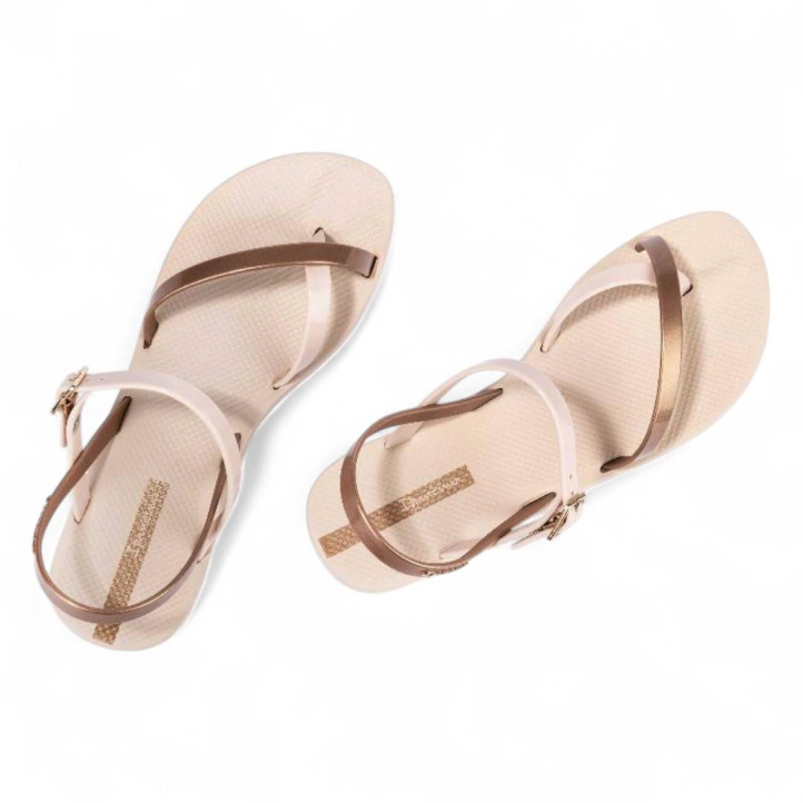 Chanclas Ipanema fashion sand viii beige y doradas - Querol online